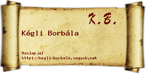 Kégli Borbála névjegykártya